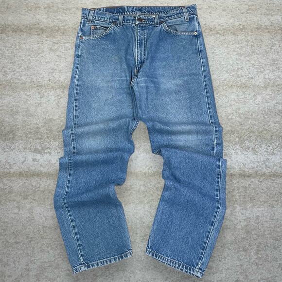 Vintage Orange Tab Levis Jeans 505 Straight Fit Medium Wash 100% Cotton 90s - Picture 2 of 5